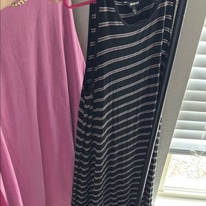 Black and White Striped Sleeveless Dress